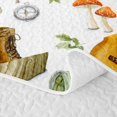 thumbnail image 5 of Manfei Camping RV Car Quilt King 3 Pieces,Adventure Guitar Mushroom King Coverlet Set,White Green Yellow,1 Bedspread and 2 Pillowcases, 5 of 7