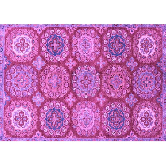 Ahgly Company Indoor Rectangle Abstract Purple Modern Area Rugs, 2' x 3'