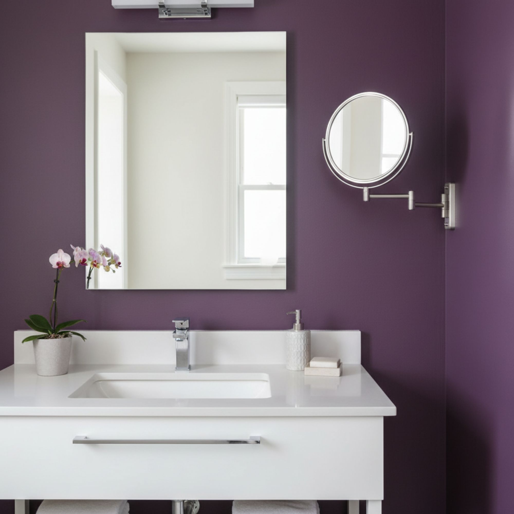 Jerdon 5X Magnifying Wall Mount Mirror, 8-Inch, Nickel photo 6