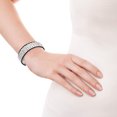 thumbnail image 5 of Shimmering Four Row Clear Luster Crystal Net Leather Bracelet, 5 of 5
