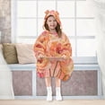 thumbnail image 7 of FORMRS Wearable Blanket Hoodie with Sleeves for Kids Cozy Flannel Sweatshirt, Pink Flowers, 7 of 7