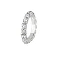 thumbnail image 2 of Elastic Silver Tone Single Row Crystal Rhinestone Toe Ring Bridal Jewelry 3mm, 2 of 3