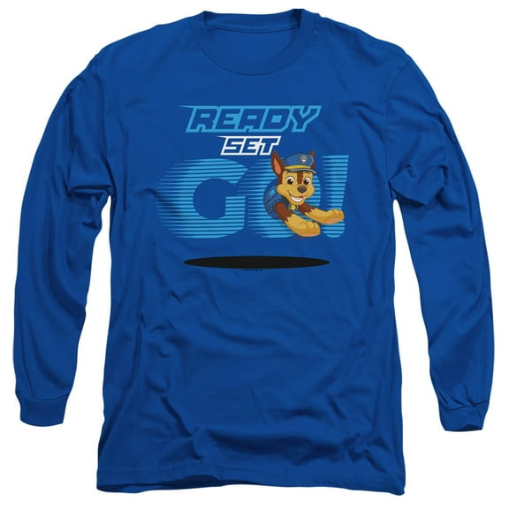 Paw Patrol Ready Set Go! Chase Unisex Adult Long-Sleeve T Shirt