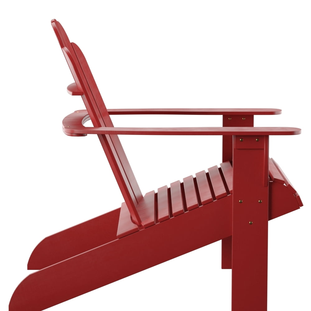 Linon Comfort Back Acacia Wood Adirondack Chair, Red Finish