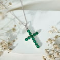 thumbnail image 4 of Rosec Jewels Certified Lab Grown Emerald Cross Pendant with Chain - Religious Necklace - AAAA Grade - Gift for Christmas, 18K White Gold, 4 of 8