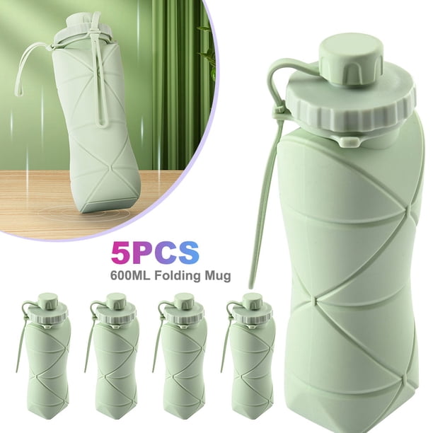 Botella Plegable 600 Ml Anticaída Camping Ciclismo () Verde