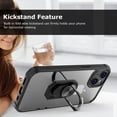 thumbnail image 2 of Compatible with iPhone 13 6.1 inch Case, Crystal Clear Ring Holder Military Grade Protective Shockproof Silicone Phone Cover for iPhone 13 6.1 inch, Black, 2 of 14