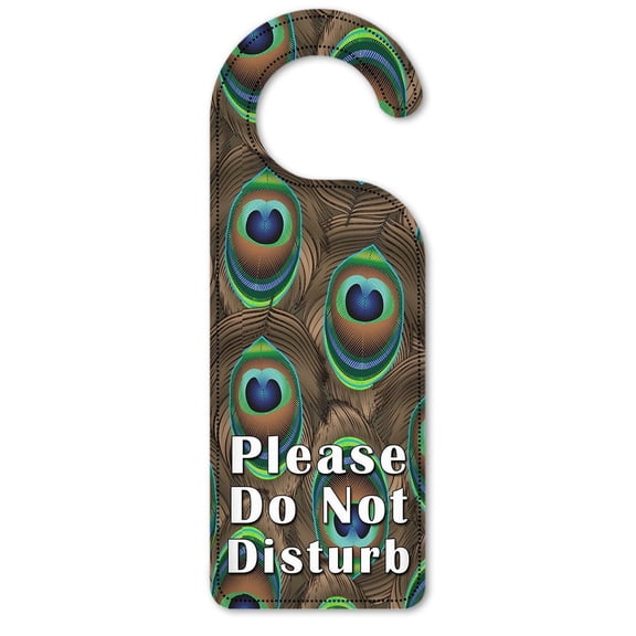 Do Not Disturb Door Knob Hanger Sign - Peacock Feathers - Image by Dan Morris