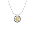 thumbnail image 2 of Delight Jewelry Goldtone Disc 1/2'' Number - 6 - Gymnastics Mom Ring Charm Necklace, 18", 2 of 4