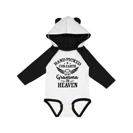 

Inktastic Handpicked for Earth By My Gramma in Heaven with Angel Wings Gift Baby Boy or Baby Girl Long Sleeve Bodysuit