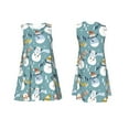 thumbnail image 7 of Uemuo Snowflake Scarf Snowman Pattern Women’s Sleeveless Dress – Casual Summer A-Line Dress, Stylish and Comfortable Sundress for Hot Weather, 7 of 7