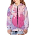 thumbnail image 3 of Chririnla Cute Axolotl Love Heart Kids Hooded Jacket with Pockets Long Sleeve Lightweight Comfy Casual Pullover for Boys Girls Size 13-14, 3 of 7