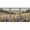 thumbnail image 5 of IDEA4WALL Framed Canvas Print Wall Art Set of 3 Rural Splendor Delicate Wildflowers in Meadow Wall Decor Pastel Colorful Floral Field Art Minimal Nordic Zen Artwork - Black 16"x24"x3, 5 of 5