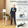 thumbnail image 7 of Spaco Mobile Lectern Podium Height-adjustable Rolling Laptop Cart with Tilting Top Storage Tray-White, Office Furniture, Portable Desk for Home and Office, 7 of 7