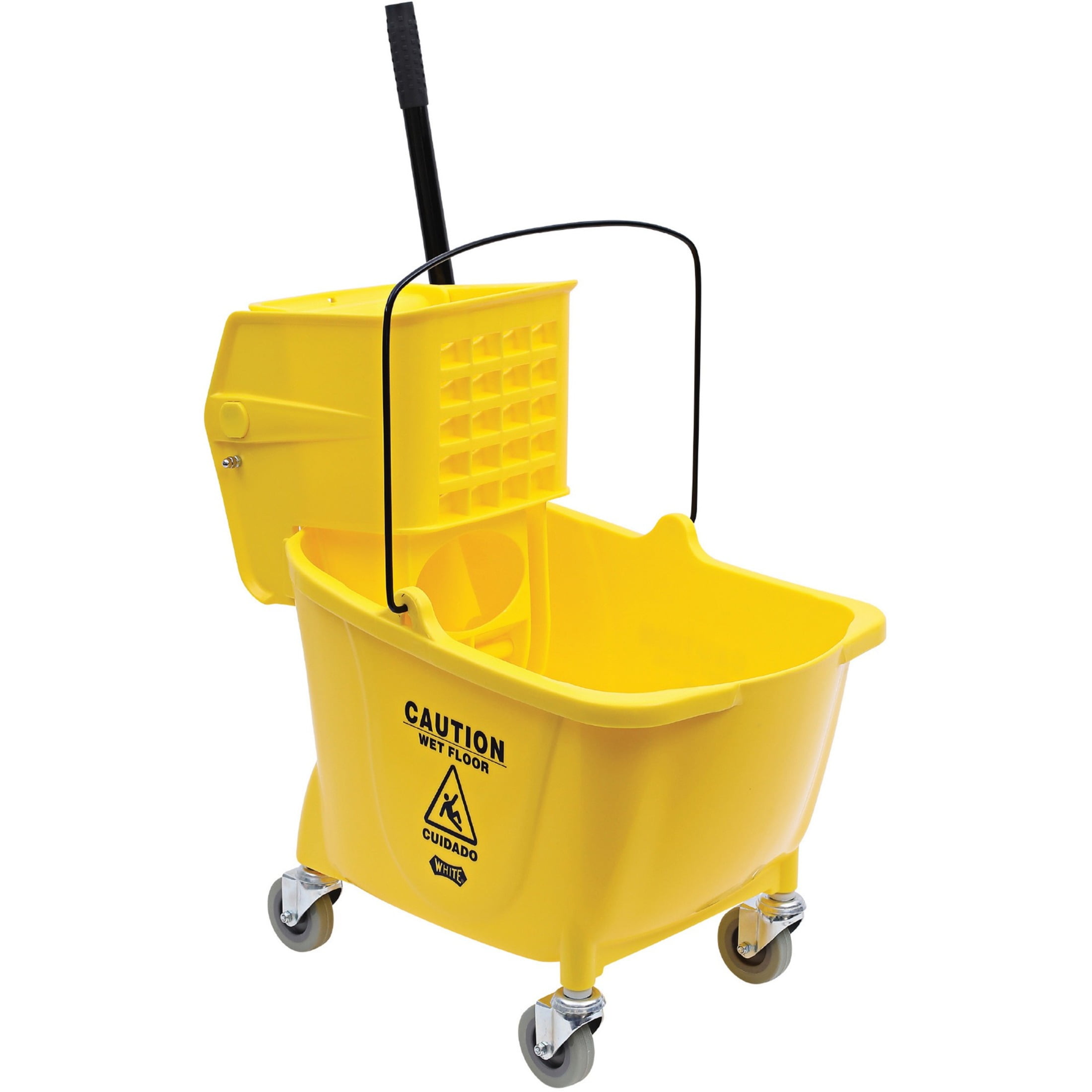 Genuine Joe, GJO02347, 35 QT Side Press Mop Bucket Wringer Combo, 1 Each, Yellow