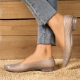 thumbnail image 2 of KEGIRLOM Womens Hollow Out Jelly Dainty Flats On Mesh Shoes Low Heel Jelly Sandals For Summer Beach Daily Wear Silver 6, 2 of 5
