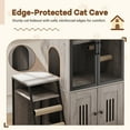 thumbnail image 4 of Double Layer Cat Litter Box Cabinet with Scratch Post,Modern Cat Litter Box Furniture Enclosure with Platform & Ladder, Hidden Cat House & Washroom,Gray, 4 of 11