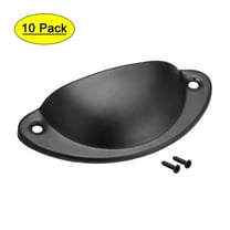 Unique Bargains Iron Spray-Paint Furniture Handle Black-0.16" Hole Diameter-10 Pack