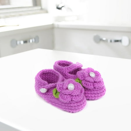 

Bxingsftys Handmade Newborn Baby Infant Boys Girls Crochet Knit Shoes(Purple)