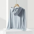 thumbnail image 4 of GaThRRgYP Women's Summer Sun Shield Coat for Daily Wear,Woman Casual Solid Sports Hooded Long Sleeve Zipper Sun-proof High Elastic Silver XXL, 4 of 7