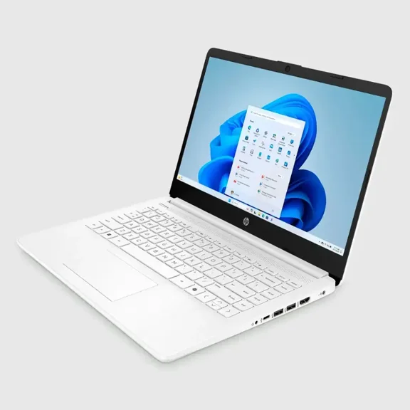 HP 14 Inch HD Laptop Computer - Fast Intel Celeron Quad-Core, 8GB RAM, 320GB Storage, Win 11 1 Year Office 365, HDMI, USB, for Work, School & Home - Bonus 256GB Ghost Manta SD Card Included