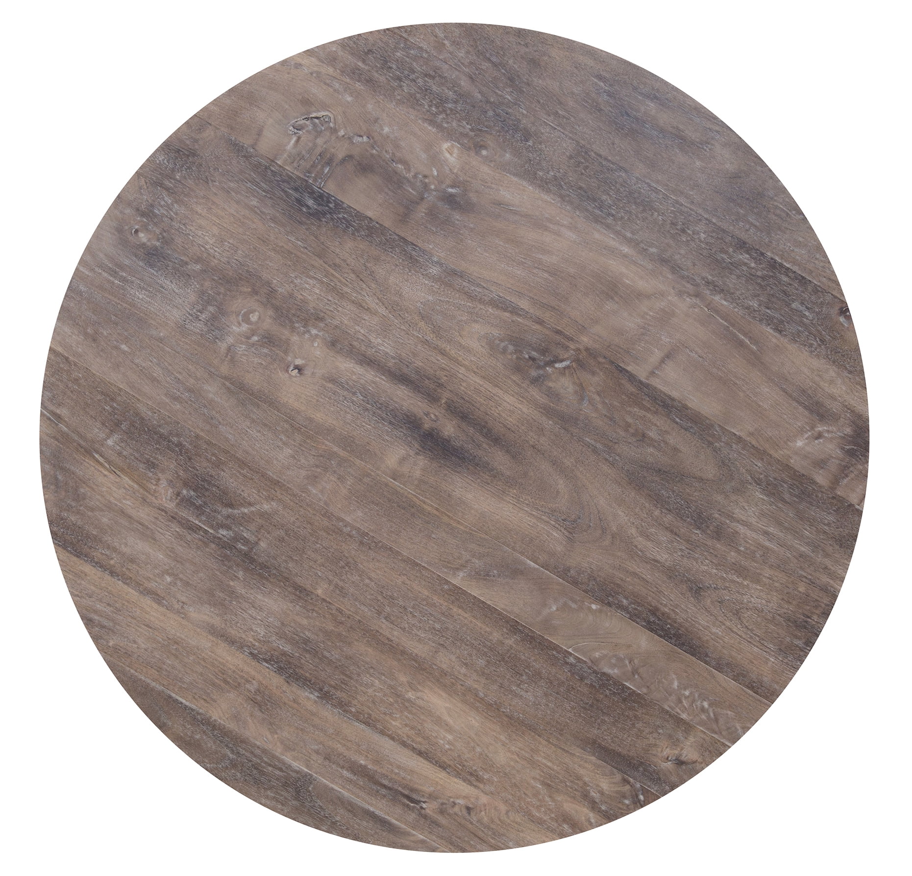 LR Home Terra Round Indoor Side End Table, Graywash Finish