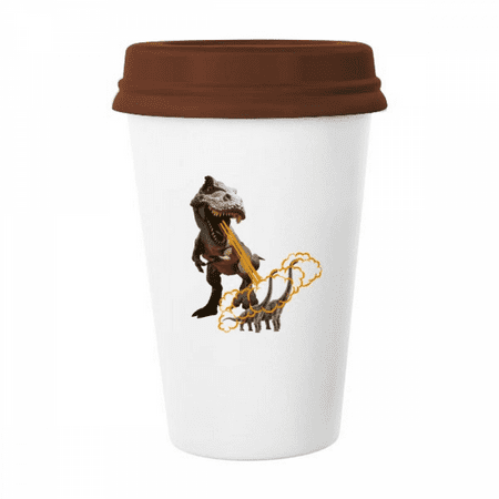 

Jet Menacing Dinosaur Form Mug Coffee Drinking Glass Pottery Cerac Cup Lid