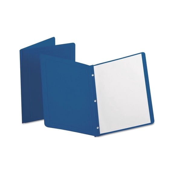 Oxford 52538 Paper Report Cover, Tang Clip, Letter, 1/2" Capacity, Dark Blue, 25/Box