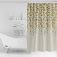 thumbnail image 2 of Flower Yellow Shower Curtain, 72" x 72", Grey Cherry Blossoms Cotton Linen Background Waterproof Bathroom Curtain Washable Shower Curtain Set with 12 Hooks, 2 of 6
