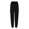 thumbnail image 6 of tarylea Cargo Pants for Women Elastic Waist Drawstring Pants with Pockets Cinch Bottom Solid Color Loose Athletic Pants, 6 of 9