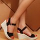 thumbnail image 5 of WILLBEST Sandalias Deportivas Mujer Sandalias De Cuña De Tacón Bajo Con Cuña Romana Para Mujer, Zapatos Transpirables Con Correa Elástica Tallada Y Suela Gruesa, Sandalias Casuales, 5 of 8
