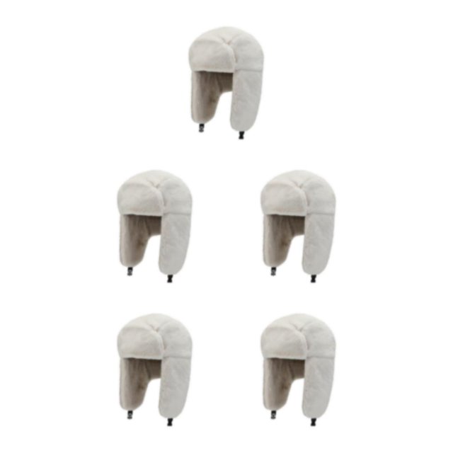 Transemion Stylish And Tear-resistant Hat For Autumn And Winter Wide Application Ski Hat white 5Set