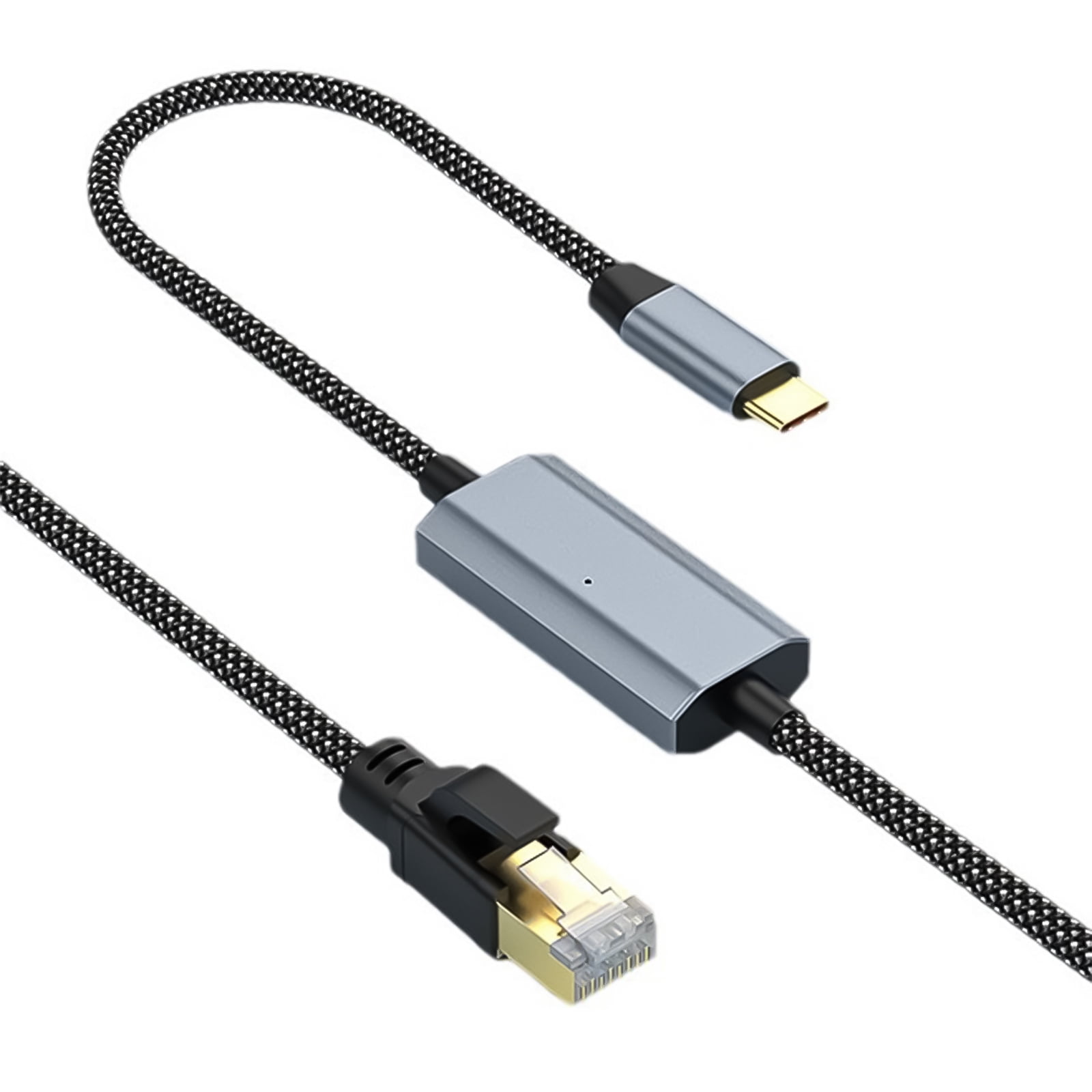 Type C To RJ45 Ethernet Cable 1000Mbps, Heat Resistant Adcanced Chip Nylon Braided Cord Heat Resistant