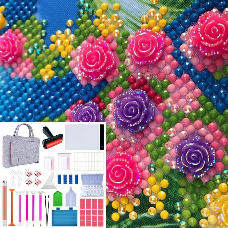  59 Pcs Diamond Painting A4 LED Light Pad Kit, 5D Diamond  Painting Accessories Tool Kit Full Drill for Adults and Kids, Supplies  Includes Storage Case, Pens,Stand,Pad Board and More