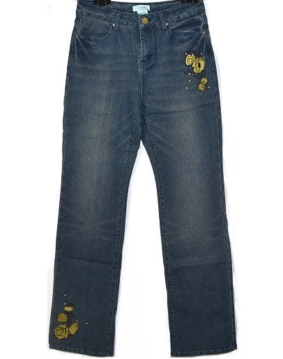 rose print jeans