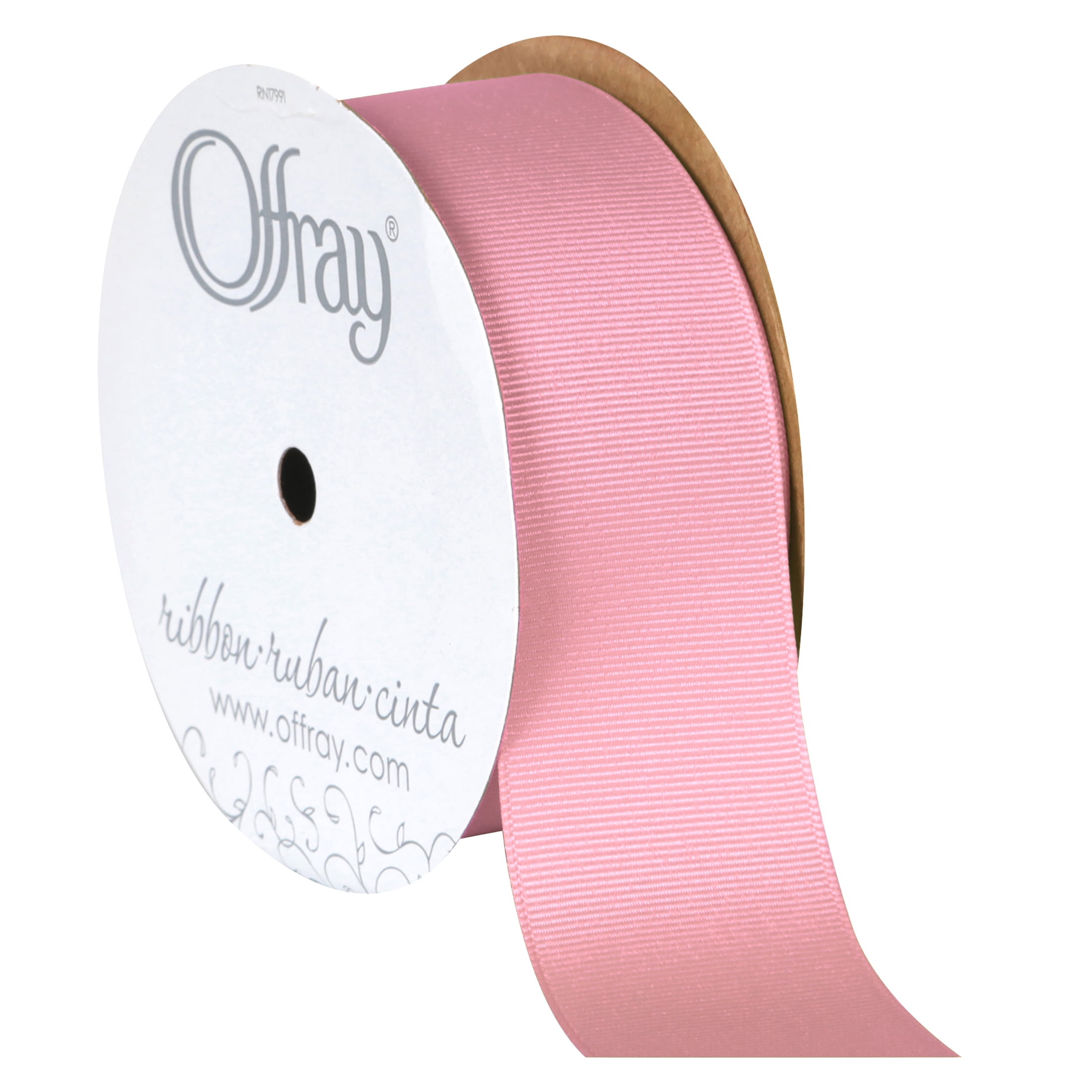 Offray Ribbon, Pink 1 1/2 inch Grosgrain Polyester Ribbon, 12 feet