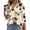 #1 Beige-Black Floral, variant on Womens Fall Tops 3/4 Sleeve Button Up V Neck Boho Summer T shirts Comfort Lightweight Henley Shirts Fashion Clothing Size XXL