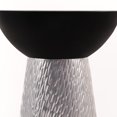 thumbnail image 4 of Modern Accent Side Table with Silver Hammered Metal Base & Matte Black Bowl Top – Decorative Round End Table for Living Room, Bedroom, or Entryway, 4 of 7