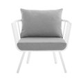 thumbnail image 4 of Modway Riverside Outdoor Patio Aluminum Armchair in White Gray, 4 of 6