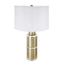A&B Home Two Toned Cylinder Table Lamp - 15" x 15" x 25.5" - Gold/White