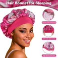 thumbnail image 5 of 4 Pack Satin Bonnet Hair Bonnet for Sleeping-Large Silk Bonnets for Black Women with Elastic Soft Band for Hair Care, 5 of 6