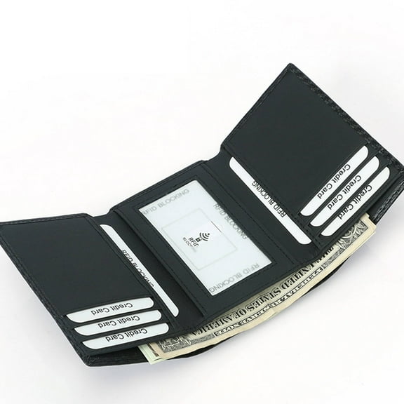 DESIGNICE Wallet for Men, Classic Compact Design, Easy to Clean, Billetera Para Hombre, Black