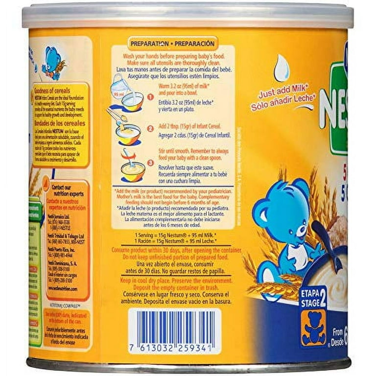 Nestle Nestum 5 Cereals 10.6 Oz - Walmart.com  Baby cereal, Best baby  cereal, Baby food recipes