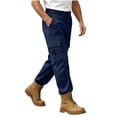 thumbnail image 3 of Pafei Tyugd Work Cargo Pants for Men with Pockets Casual Elastic Waisted Hiking Pants Straight Leg Chino Trousers Active Outdoor Blue 3XL, 3 of 10