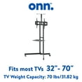 onn. Rolling Floor TV Stand, 32"70"