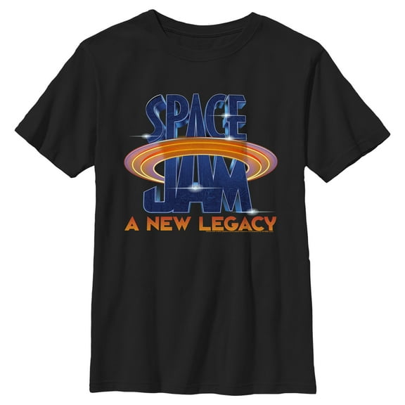 Boy's Space Jam: A New Legacy Classic Logo  Graphic Tee Black Medium
