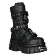 thumbnail image 2 of New Rock Boots M-MET422-S1 Unisex Metallic Black Leather Platform Gothic Boots 36, 2 of 6