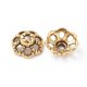 thumbnail image 2 of Tibetan Style Bead Caps Zinc Alloy Bead Caps Antique Golden Lead Free and Cadmium Free Size: about 9mm in diameter 4mm thick hole: 1mm., 2 of 2