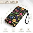 thumbnail image 6 of Womens Wallet Bifold Ladies Cluth Bag Wristlet Wrist Strap Long Purse Butterfly Flower Design, 6 of 6