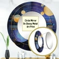 thumbnail image 3 of Designart "Purple Yellow Galactic Universe Stellar Harmony" Comets Round Mirror Wall Décor Modern - Large Purple Round Mirror - Round Mirror 23" x 23" Inch, 3 of 5